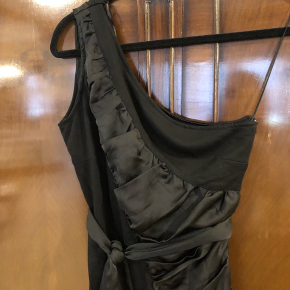 Costa Blanca Little Black Dress One Shoulder with Sash - Picture 2 of 4